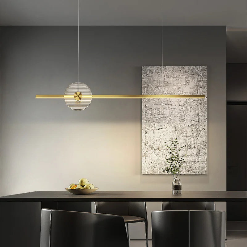 DISC chandelier showcasing Nordic Minimalism with exquisite copper lighting elements, blending contemporary design and energy-efficient LED technology for modern interiors.