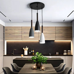 Lights of Scandinavia - Trine - Nordic contemporary 3 pendant lighting. Modern design, aluminum body and adjustable cord length. Dining Table Pendant lights. Kitchen Island Chandelier, Pendant light Home Decoration indoor lighting, Chandeliers for bedroom