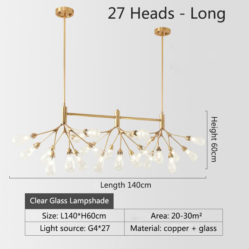 Lights of Scandinavia - Inflorescence - Nordic luxury copper LED chandelier. Modern lighting for dining rooms, hallways or why not light up the entrance hall? Luxury LED Chandelier Lighting Firefly Dining Living Room Creative Hanging Lamp Modern Bedroom Home Deco Fixtures