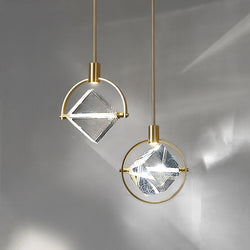 Lights of Scandinavia - Kimberlite - Outstanding luxury pendant light. Clean design, polished steel body combined with a large crystal that really makes the light pop. Applicable for living rooms, kitchens, bedrooms, dining rooms, cafés, etc. Dimensions Diameter 20cm Height 50cm + 50cm hanging rod. Two variants available; Open and Closed  Modern LED Crystal Chandelier kitchen bar Pendant lamps Bedroom bedside decor lighting Dining room Hanging lights  Specifications Light Source LED Bulb Base Type 2G11