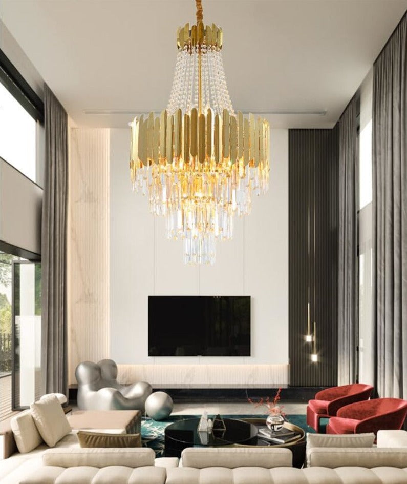 Lights of Scandinavia - Santa Barbara - American crystal chandelier gold luxury villa living room decoration chandelier